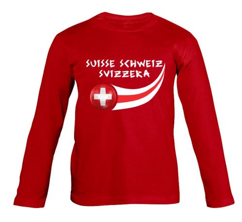 Supportershop Suisse T-Shirt Manches Longues Adulte, Rouge, FR : L (Taille Fabricant : L)