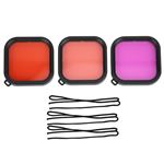 Ensemble De 3 Filtres De Plongée Sous-marine Rouge Rose Violet Pour Gopro Hero 5/6