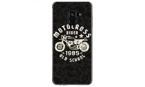 Coque souple pour Samsung Galaxy A8 2018 avec impression Motifs moto vintage
