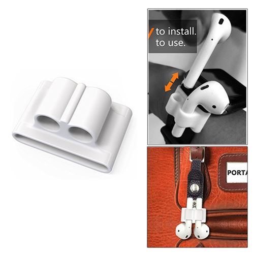 Bracelet en silicone organisateur écouteurs sans fil blanc pour votre Apple AirPods