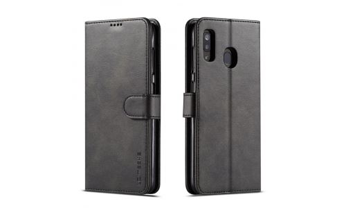 Etui type portefeuille pour Galaxy-A20 noir gamme LC.IMEEKE