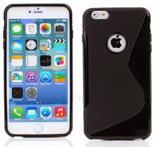 Housse etui coque silicone gel fine pour Apple iPhone 6 Plus (5.5 pouces) + film ecran - NOIR - htdmobiles