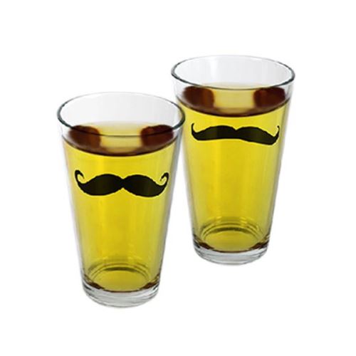 Verre à motif moustache - Set Personnalisé hypster