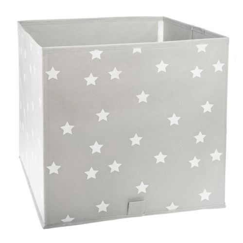 Bac de rangement - Etoile - 29 x 29 x 29 cm - Gris