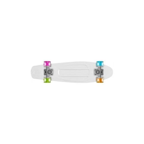PROHIBITION Skateboard 22' Retro Plastic W/ V0000 - Roues Lumineuses - Blanc