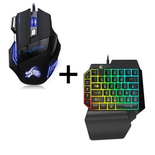 Pack Gamer pour MACBOOK P(Mini Clavier Gamer + Souris Gamer Avec Fil) QWERTY