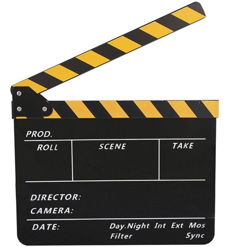 Acrylique Directeur Scène Clap Tv Comité De Film Action Board Film Prop Avec Un Stylo (Noir / Jaune)