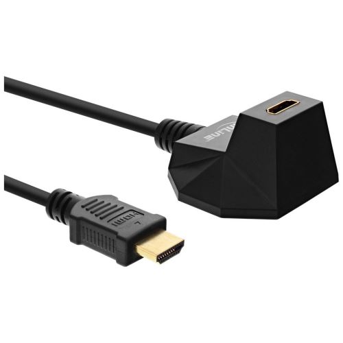 Station HDMI InLine®, câble HDMI haute vitesse avec Ethernet, M / F, contacts noirs et dorés, 2 m
