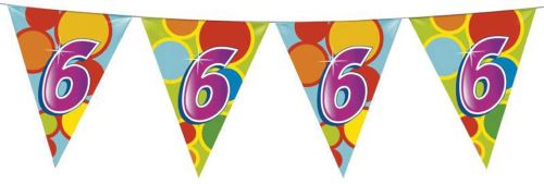 Guirlande fanions 10 mètres chiffre 6