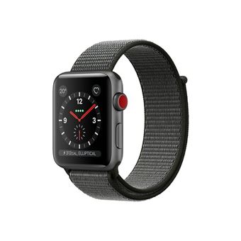 Apple Watch Series 3 Cellular 42 mm Bo tier en Aluminium Gris sid ral avec Bracelet Sport Olive