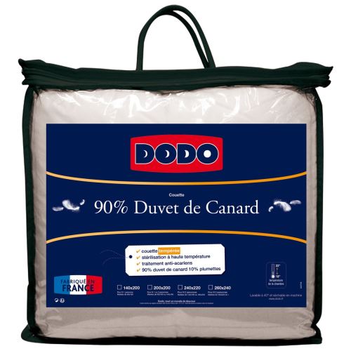 couette 90% duvet de canard tempérée dodo 200x200 cm - achat & prix