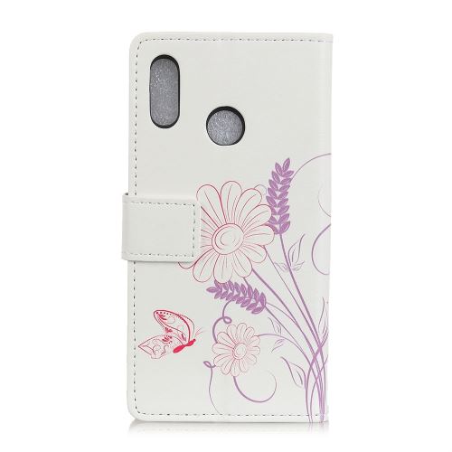 Etui en PU impression de motif magnétique papillon et fleur pour votre Alcatel 1S (2020)