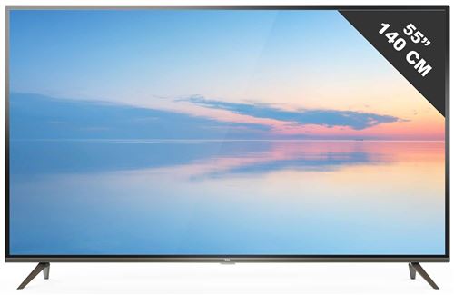 TCL 55EP644 - Classe de diagonale 55" (54.6" visualisable) TV LCD rétro-éclairée par LED - Smart TV - Android TV - 4K UHD (2160p) 3840 x 2160 - HDR - noir