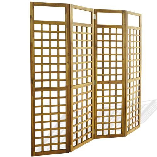 vidaXL Kamerscherm met 4 panelen 160x170 cm massief acaciahout
