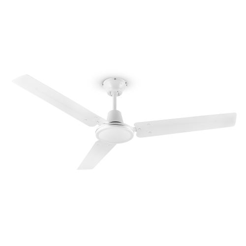 Klarstein Spin Doctor Ventilateur Plafond 122Cm 55W 3 Hélices Acier Blanc