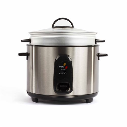 Livoo Cuiseur à riz et vapeur acier inoxydable Gris