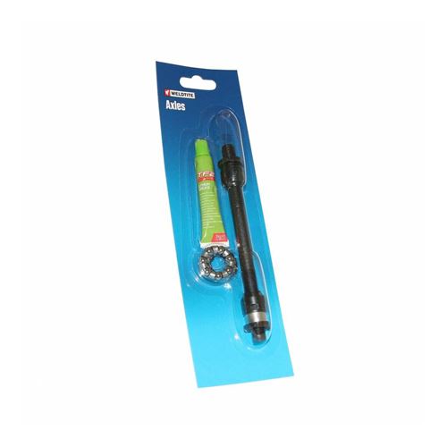 Axe de roue vtt arriere creux weldtite d 10 x 140mm avec graisse et cage a billes