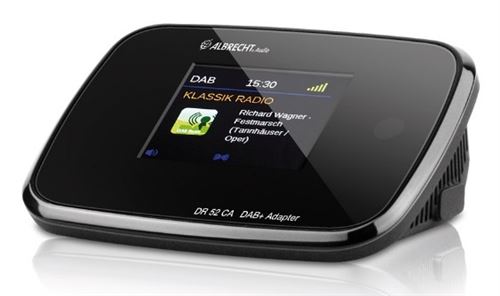 Albrecht 27254 dr 52 ca adaptateur dab + fm radio numérique avec écran couleur et prise dantenne, antenne noir