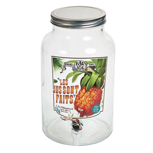 Non Communiqué Transparent Distributeur Ananas En Verre De Boisson 5.5 L - Image 1