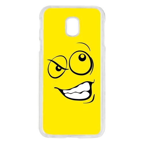 Coque Smiley Énervé Jaune Compatible Galaxy J7 2017 Transparent