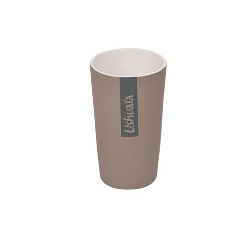 gobelet ceramique effet soft touch theme bora bora taupe - licence ushuaia