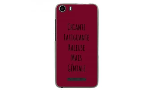 Coque souple pour Wiko Lenny 2 avec impression Motifs Chiante mais Géniale bordeau