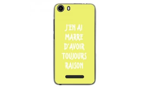 Coque souple pour Wiko Lenny 2 avec impression Motifs marre d'avoir raison jaune