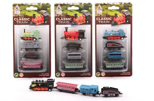 Jeu de locomotive 4 pièces sur moulé sous pression 4 assorties