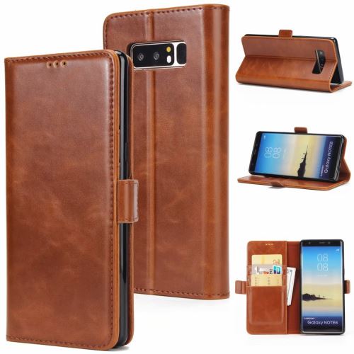 Etui en cuir durable bonne qualité portefeuille multifonctionnel pour Samsung Galaxy S9 Plus/9+ - Brun clair