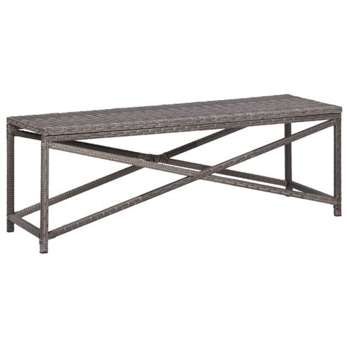 Vidaxl Gris Banc De Jardin 120 Cm Résine Tressée - Image 3