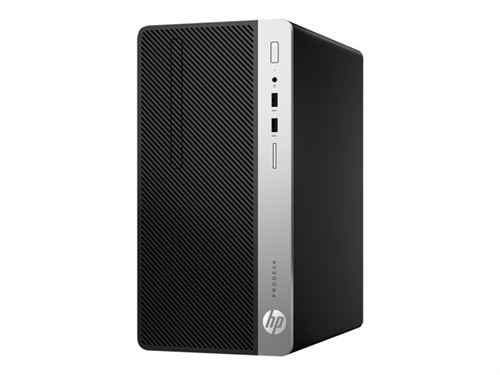 HP  ProDesk 400 G5 - Micro-tour - 1 x Core i5 8500 / 3 GHz - RAM 4 Go - HDD 500 Go - graveur de DVD - UHD Graphics 630 - GigE - Win 10 Pro 64 bits - moniteur : aucun - clavier : Fran&ccedil;ais 