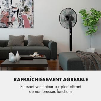 5 pales 35W 80m³ 41cm Klarstein Silent Storm Ventilateur colonne 16/" noir
