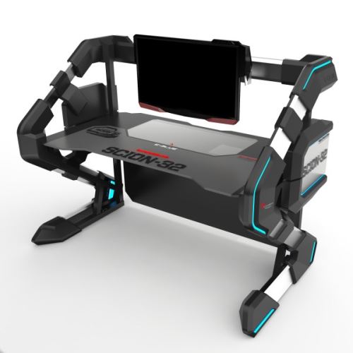 Bureau Gamer Retro Eclaire Led Rgb E Blue Egt546 Station