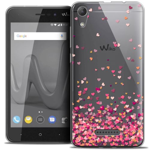 Coque Wiko Lenny 4 (5 ) CASEINK Housse Etui [Crystal Gel HD Collection Sweetie Design Heart Flakes - Souple - Ultra Fin - Imprimé en France]