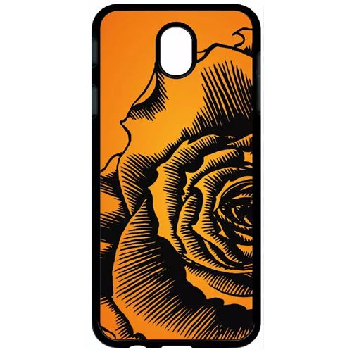 Coque Samsung Galaxy J7 2017 (j730) Fleur Fond Fond Orange