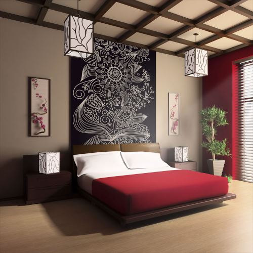 Papier peint | motif floral | 350x270 | Fonds et Dessins | Motifs floraux | ornement |