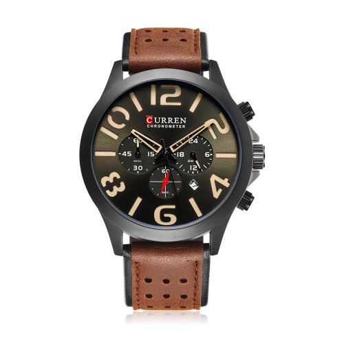 OHP Montre Homme Quartz Brun Sport Luxe CURREN 8244
