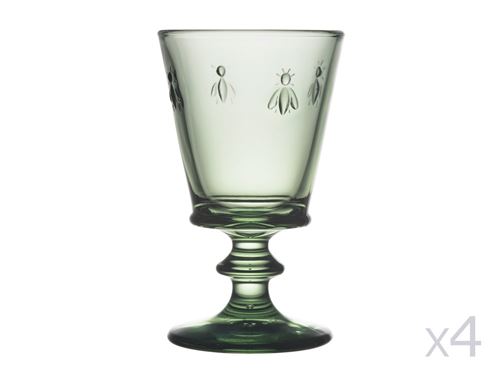 Verre à vin en verre pressé - 24 cl - Lot de 4 ABEILLE