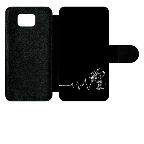 Etui À Rabat Samsung Galaxy Alpha Black Crayon Electrocardiogramme