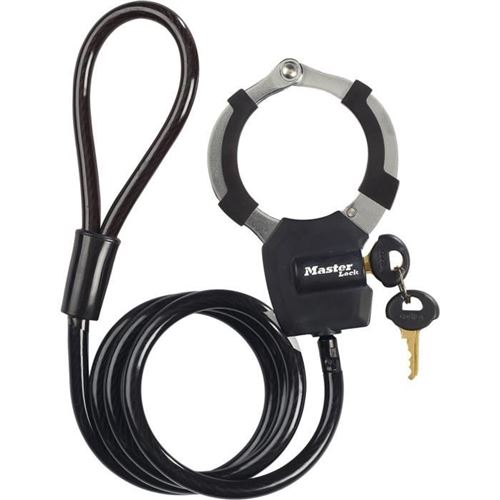 MASTER LOCK Câble Antivol a Clé avec Menotte - 1 m