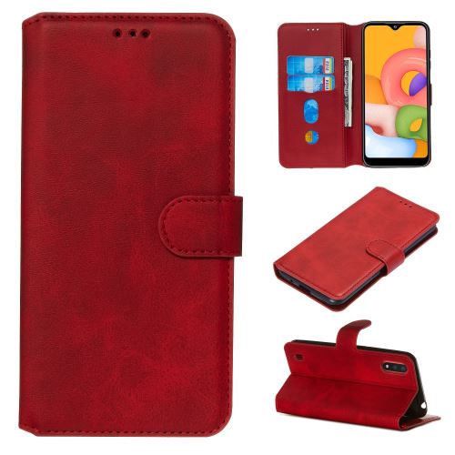 Etui en PU avec support rouge pour Samsung Galaxy A01