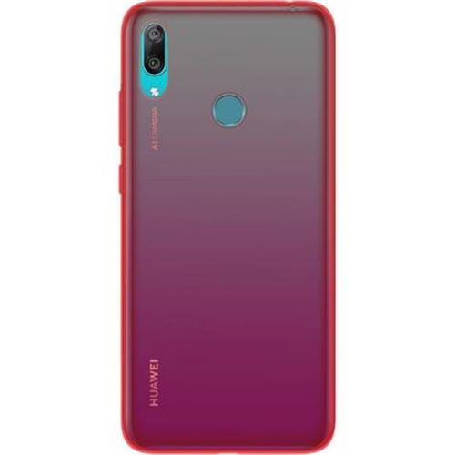 Colorblock - Achterzijde behuizing voor mobiele telefoon - thermoplastic polyurethaan (TPU) - zwart, rood (pak van 2) - voor Huawei Y7 2019