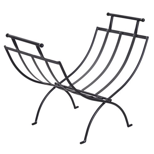 Range-bûches rack à bûches design contemporain 60L x 35l x 45H cm pliable métal noir