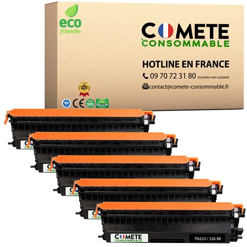 TN325 - 5 Toners compatibles BROTHER TN325/326 Noir