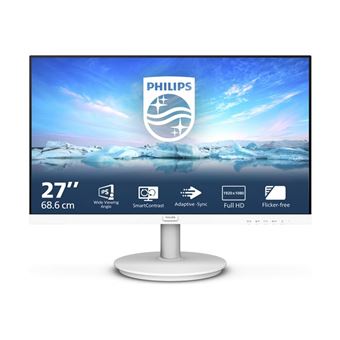 Philips V-line 271V8AW - Écran LED - 27" - 1920 x 1080 Full HD (1080p) @ 75 Hz - IPS - 250 cd/m² - 1000:1 - 4 ms - HDMI, VGA - haut-parleurs - blanc texturé