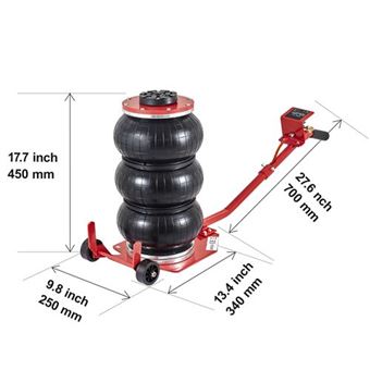 Cric Pneumatique 3 Tonnes - Levage Rapide Avec 3 Coussins D'Air Pour Voiture, SUV | Garage Et Dépannage