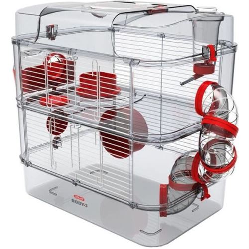 Zolux Cage Sur 2 ?Tages Pour Hamsters, Souris Et Gerbilles - Rody3 Duo - L 41 X P 27 X H 40,5 Cm - Grenadine