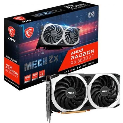 MSI Radeon RX 6600 MECH 2X 8G - Grafische kaart - Radeon RX 6600 - 8 GB GDDR6 - PCIe 4.0 - HDMI, 3 x DisplayPort