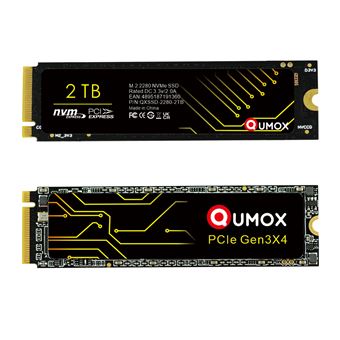 2To Disque Qumox SSD Interne PCIe NVMe M.2 Vitesse de Lecture Ultra Rapide  3300Mo/s, Vitesse d'ecriture 2900Mo/s - SSD internes - Achat & prix
