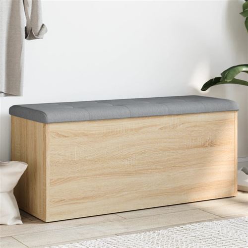 Banc de rangement chêne sonoma 102x42x45 cm bois d ingénierie